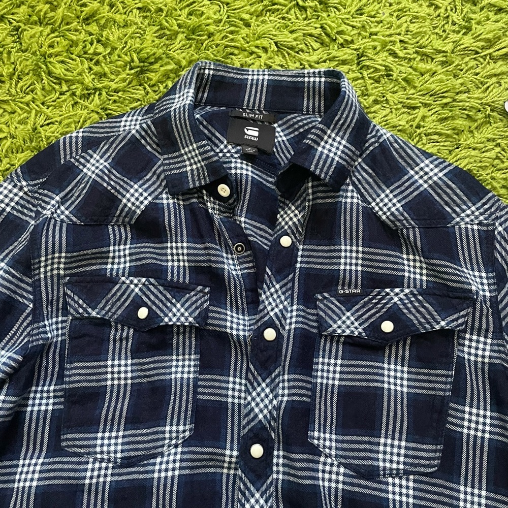 Blue and white flannel